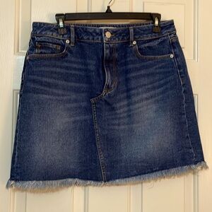LOFT Frayed Hem Denim skirt - 8